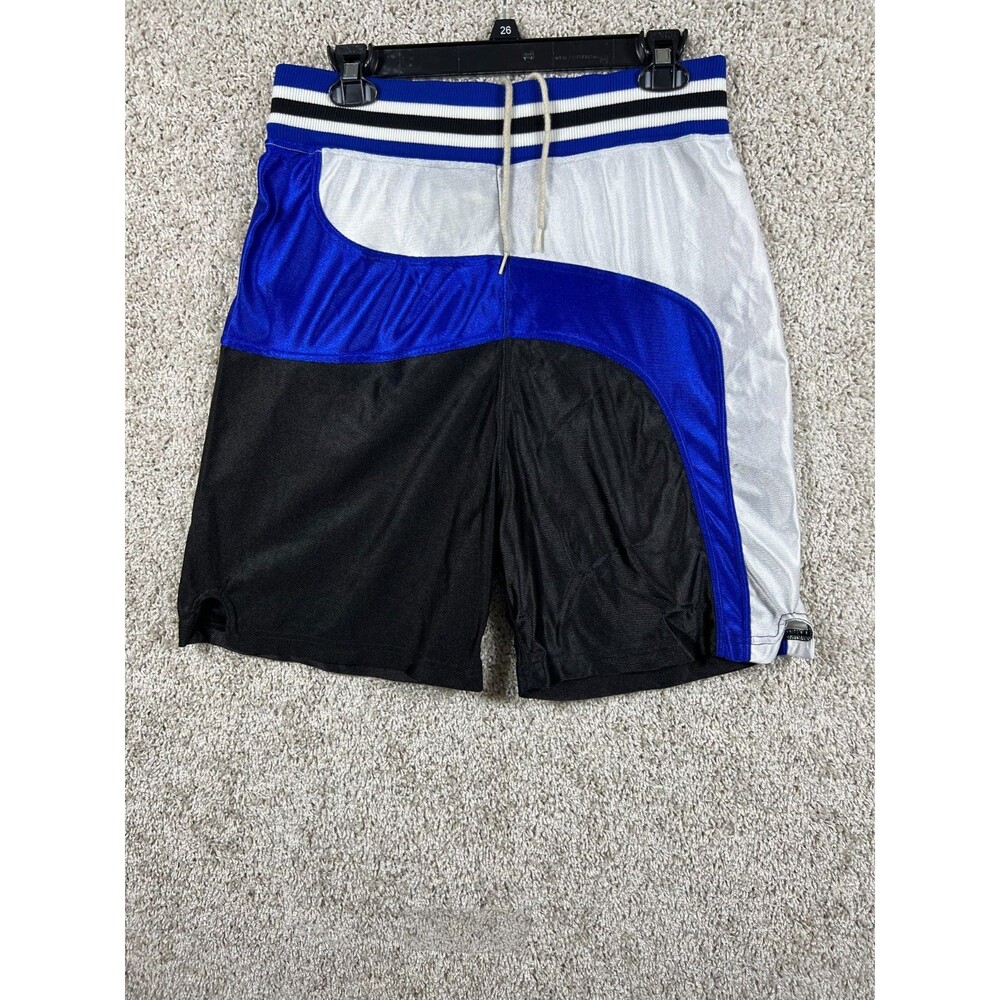 Vintage 90s Athletic Shorts Men’s Large Blue Black White Colorblock Retro Street